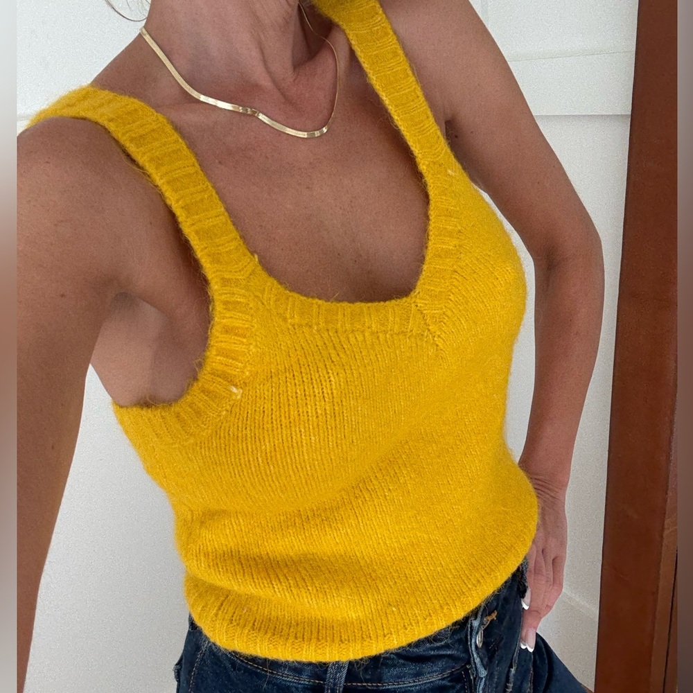 Medium | Zara Mustard Yellow Knit Tank Top